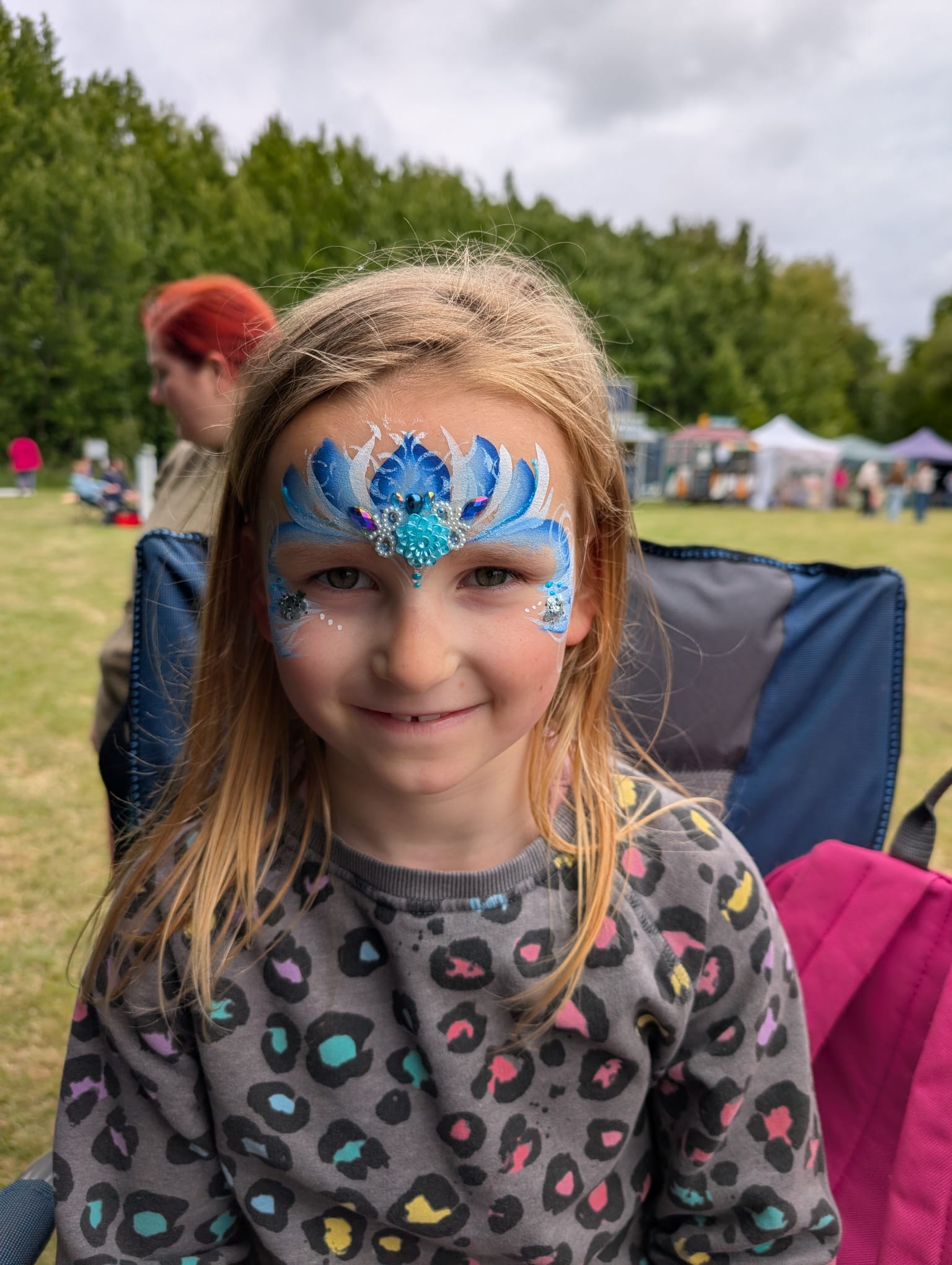 Fire and ice dragon eye face paint design